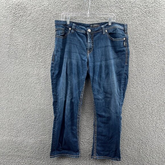 Silver Suki Capri Womens Plus 20 Loose Stretch Denim *